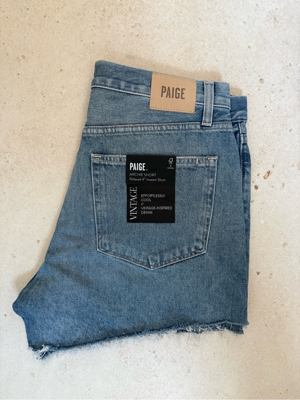 PAIGE Archie Short Raw Hem Denim in Costar